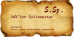 Sátor Szilveszter névjegykártya