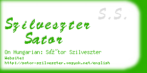 szilveszter sator business card